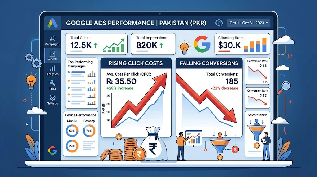 PKR 150 Per Click, Zero Extra Sales: The Google Ads Efficiency Trap