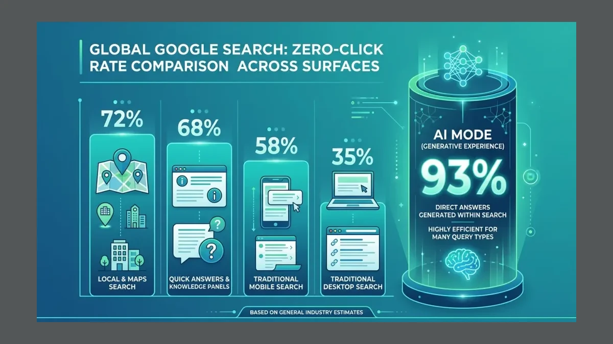 Infographic: Zero-click rate comparison across Google search surfaces