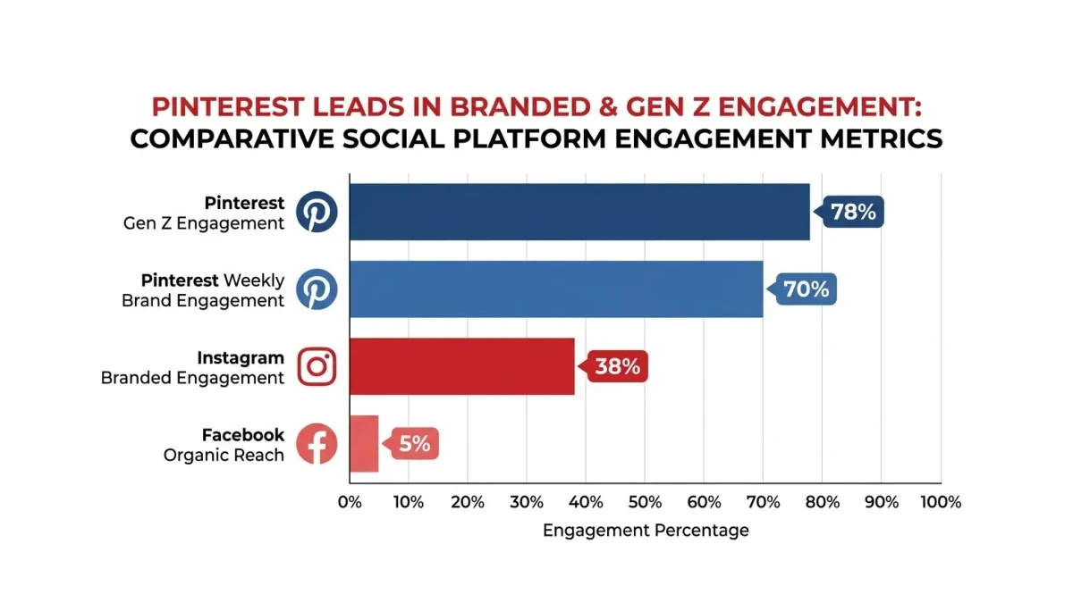 Infographic: Pinterest engagement metrics comparison across platforms
