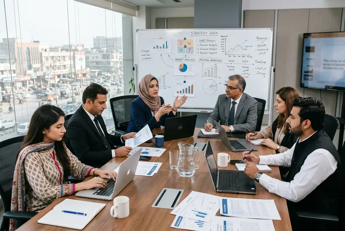 Digital Marketing for Business Consultants strategy, SEO, paid ads, and lead generation dashboard for Pakistan businesses
